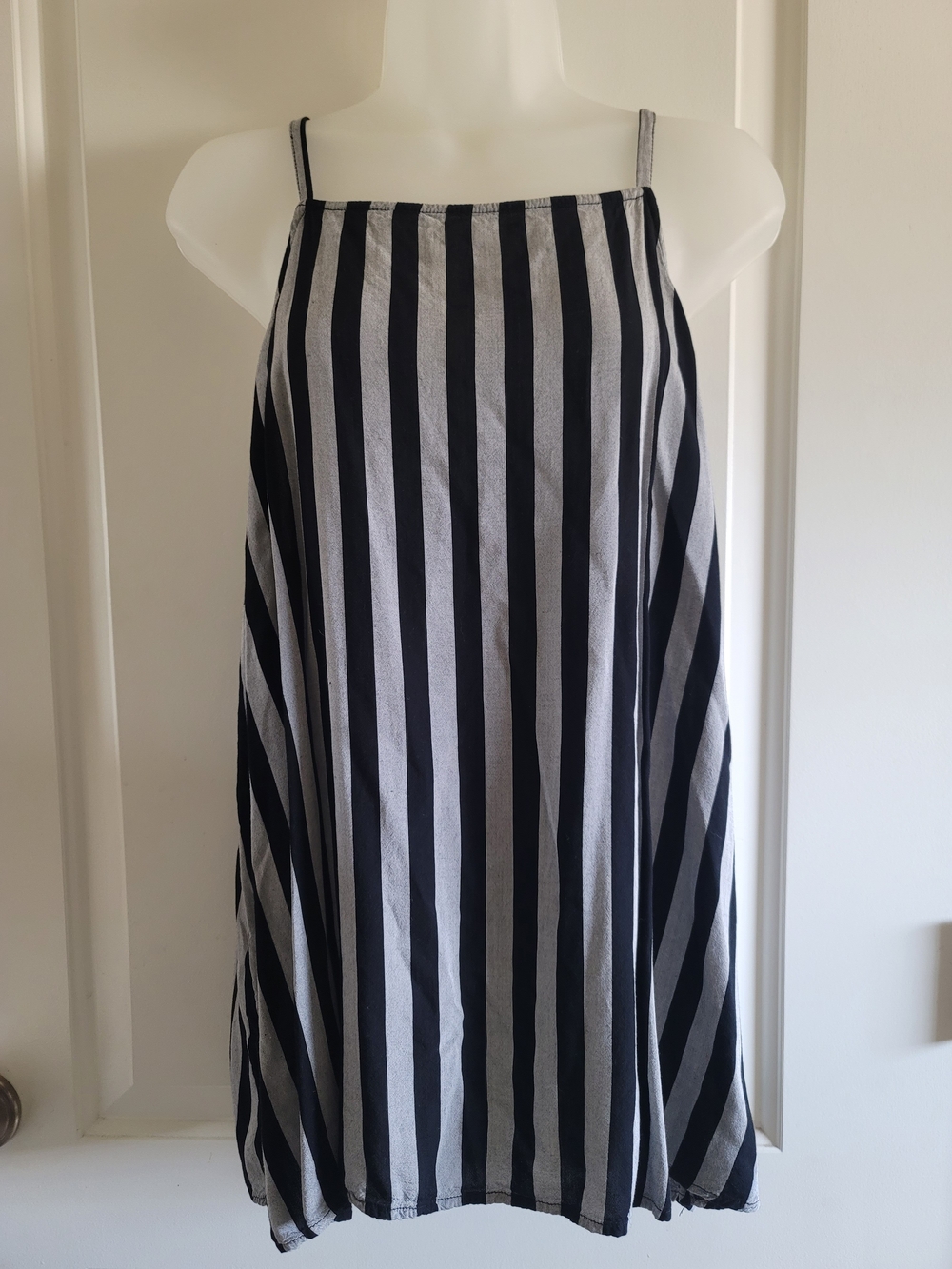 Old Navy Striped Black and Grey Tank/Tunic Top
